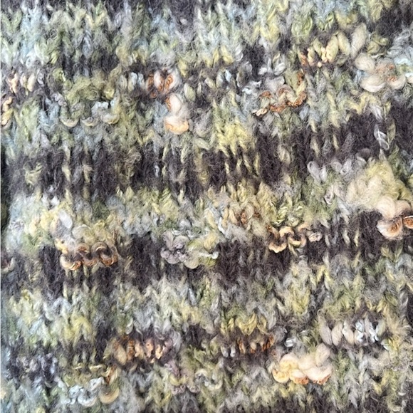 Womens Textured Knit Coat - Green Multi Size M - Picture 2 of 8